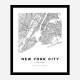 New York City New York City Map Art Print