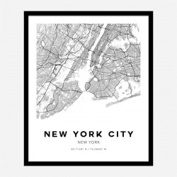 New York City New York City Map Art Print