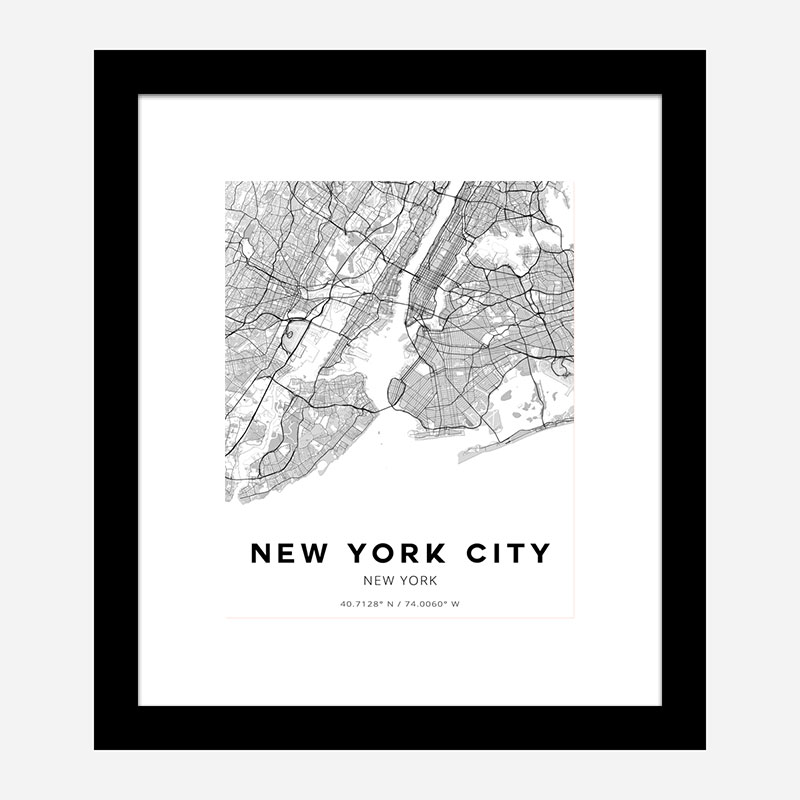 New York City New York City Map Art Print