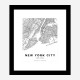 New York City New York City Map Art Print