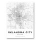 Oklahoma City Oklahoma City Map Art Print