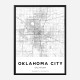 Oklahoma City Oklahoma City Map Art Print