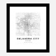 Oklahoma City Oklahoma City Map Art Print