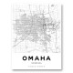 Omaha Nebraska City Map Art Print