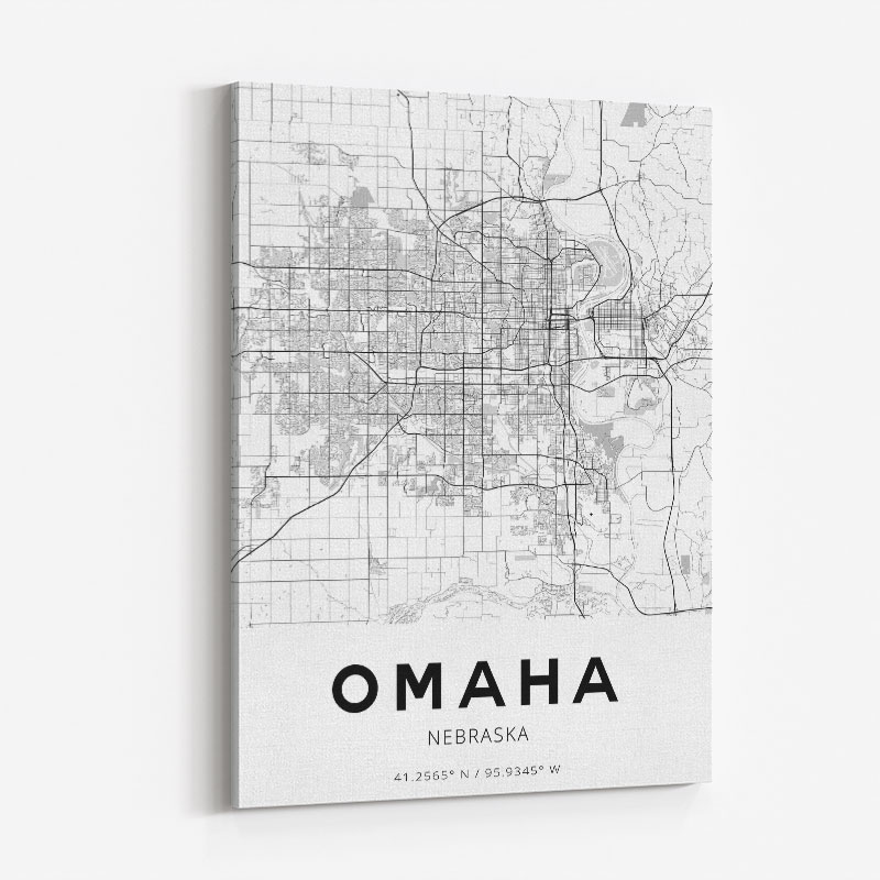 Omaha Nebraska City Map Art Print