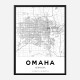 Omaha Nebraska City Map Art Print