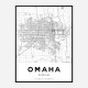 Omaha Nebraska City Map Art Print