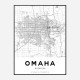 Omaha Nebraska City Map Art Print