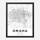 Omaha Nebraska City Map Art Print