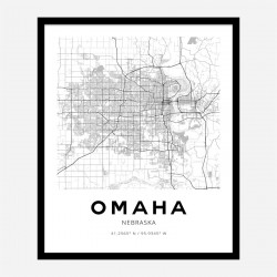 Omaha Nebraska City Map Art Print