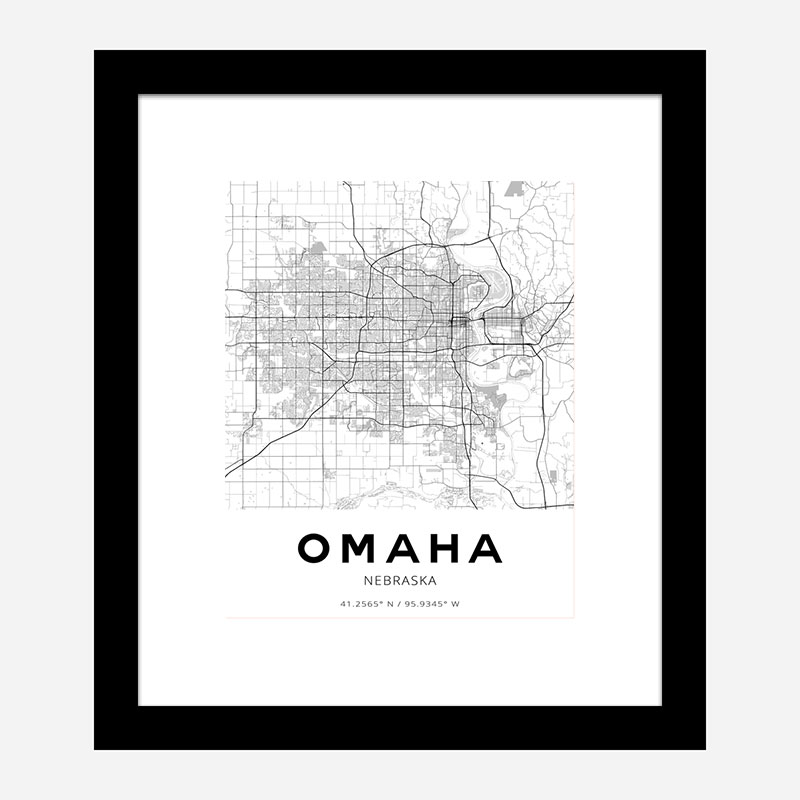 Omaha Nebraska City Map Art Print