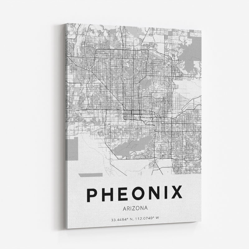 Phoenix Arizona City Map Art Print