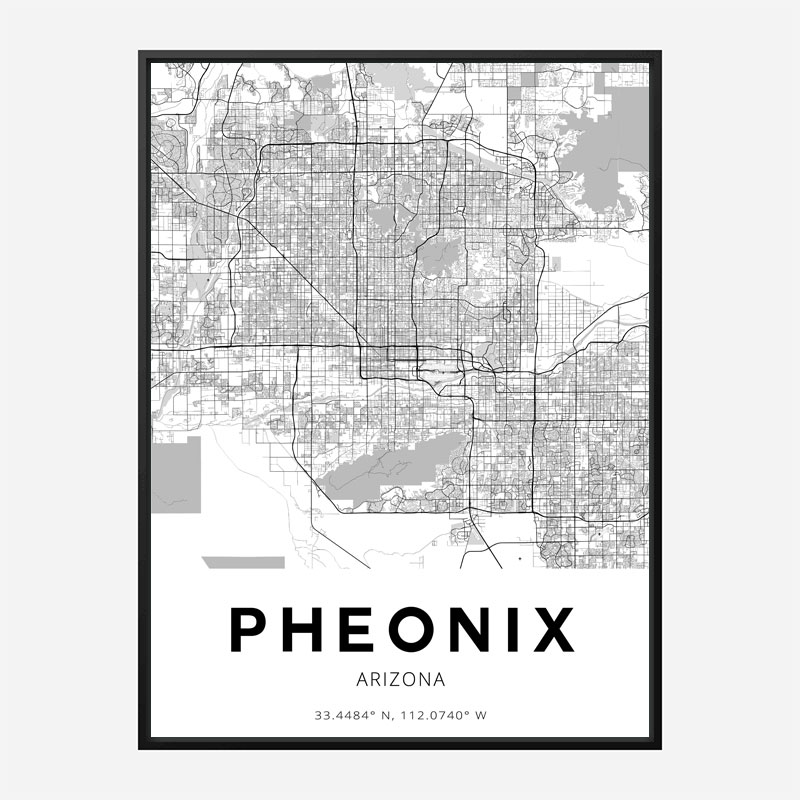 Phoenix Arizona City Map Art Print