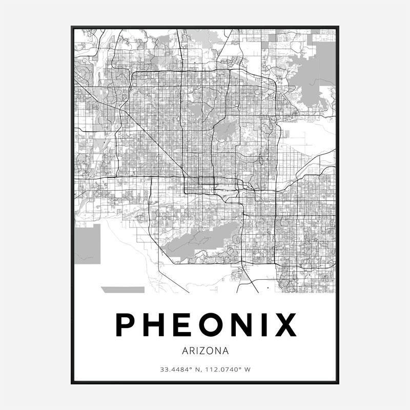 Phoenix Arizona City Map Art Print