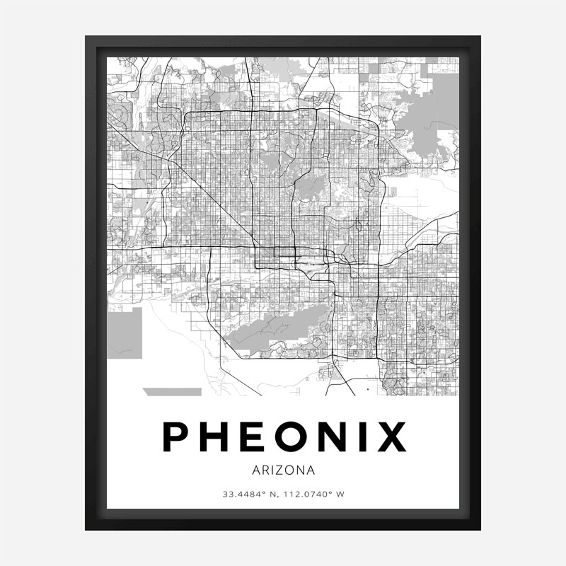 Phoenix Arizona City Map Art Print