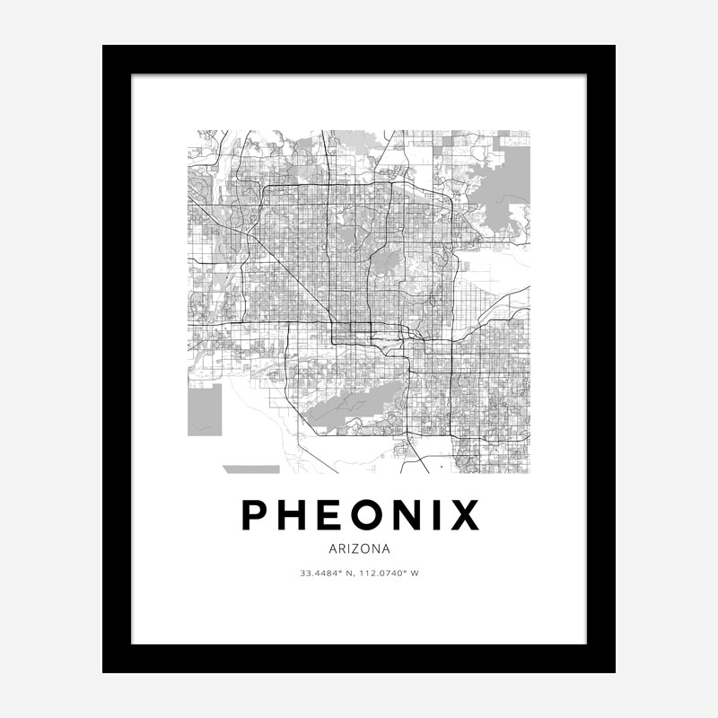 Phoenix Arizona City Map Art Print