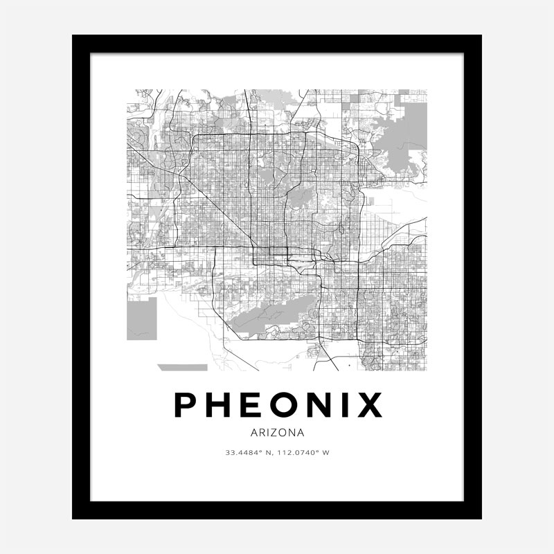 Phoenix Arizona City Map Art Print
