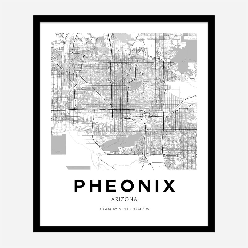 Phoenix Arizona City Map Art Print