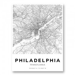 Philadelphia Pennsylvania City Map Art Print