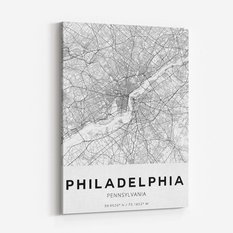 Philadelphia Pennsylvania City Map Art Print