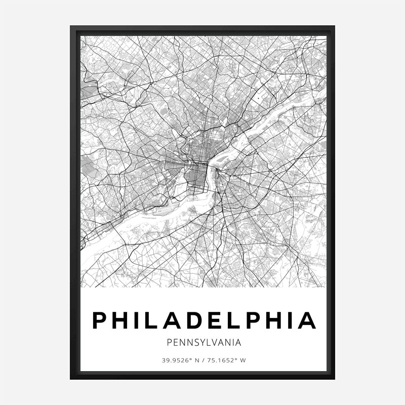 Philadelphia Pennsylvania City Map Art Print