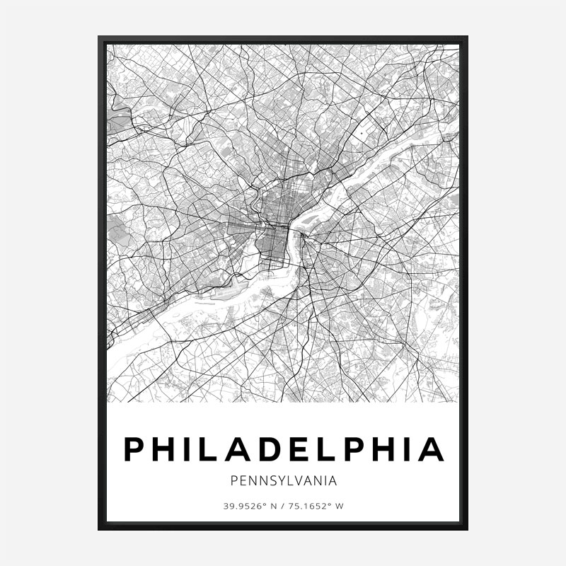 Philadelphia Pennsylvania City Map Art Print