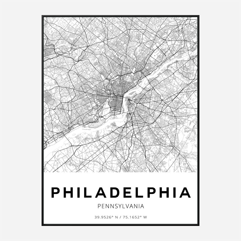 Philadelphia Pennsylvania City Map Art Print