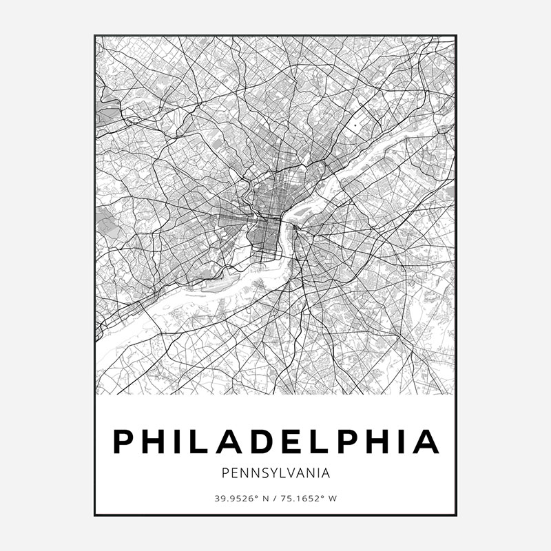 Philadelphia Pennsylvania City Map Art Print