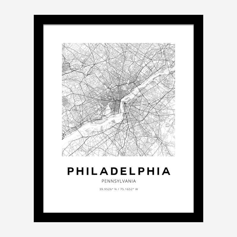 Philadelphia Pennsylvania City Map Art Print