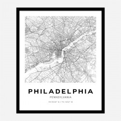 Philadelphia Pennsylvania City Map Art Print