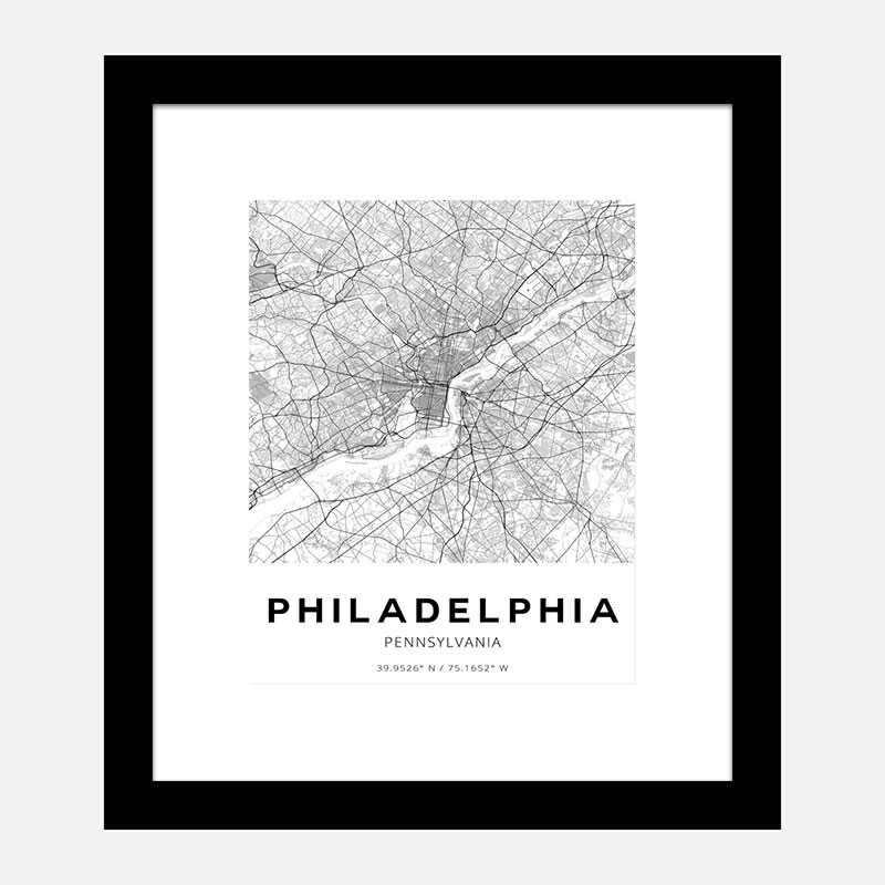 Philadelphia Pennsylvania City Map Art Print