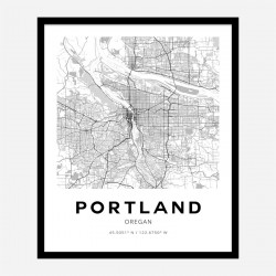 Portland Oregon City Map Art Print