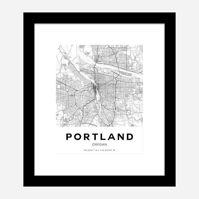 Portland Oregon City Map Art Print