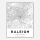 Raleigh North Carolina City Map Art Print