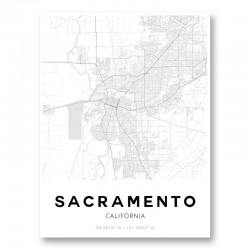 Sacramento California City Map Art Print