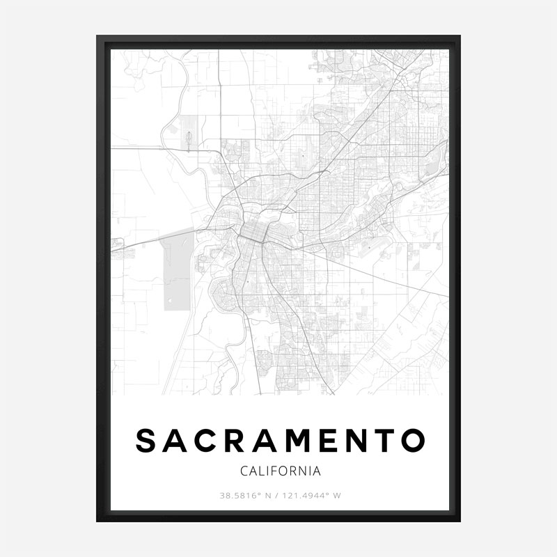 Sacramento California City Map Art Print