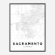 Sacramento California City Map Art Print