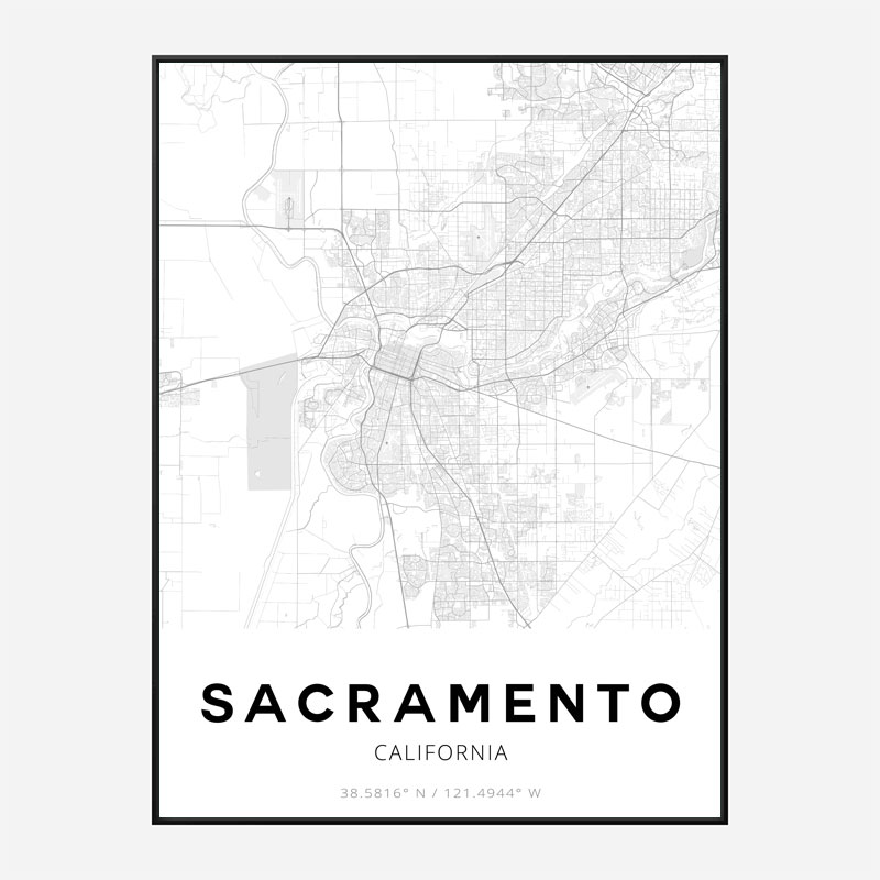 Sacramento California City Map Art Print