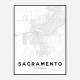 Sacramento California City Map Art Print