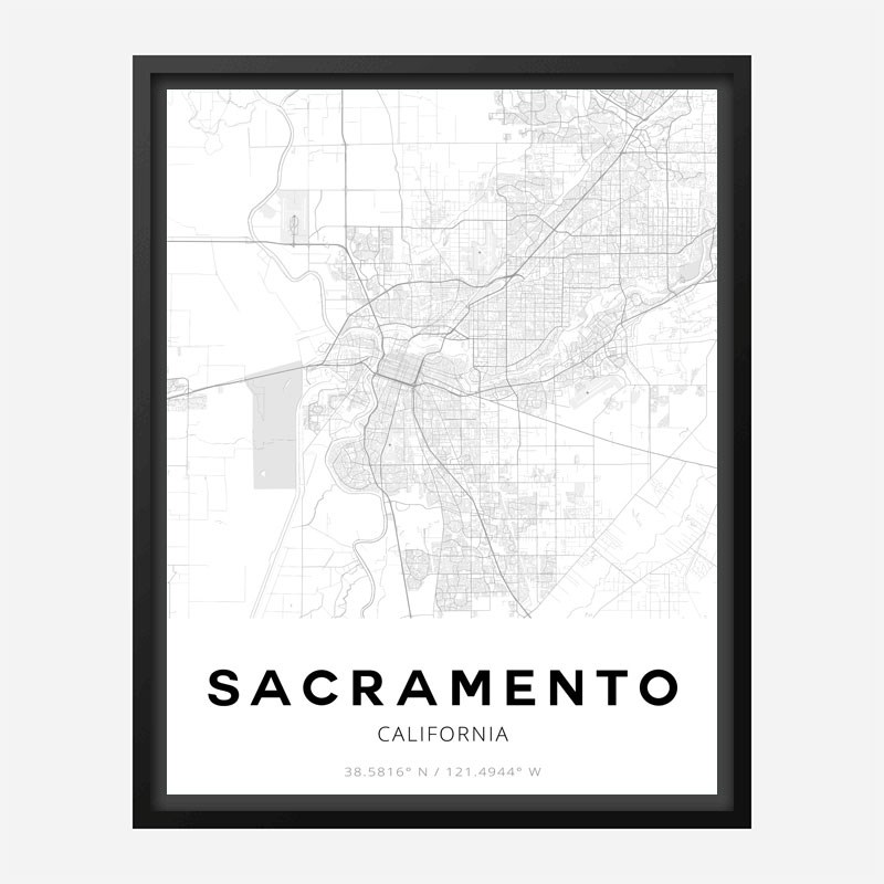 Sacramento California City Map Art Print