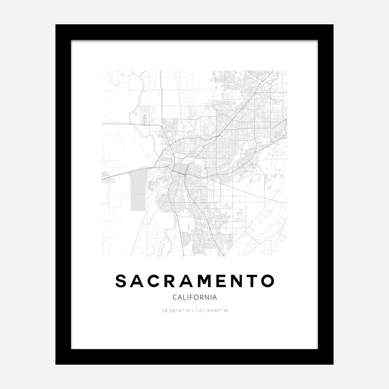 Sacramento California City Map Art Print