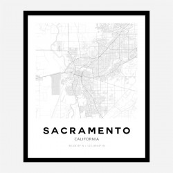 Sacramento California City Map Art Print