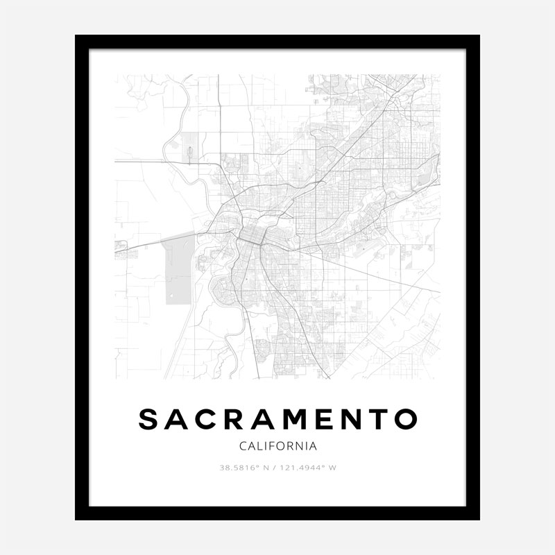 Sacramento California City Map Art Print