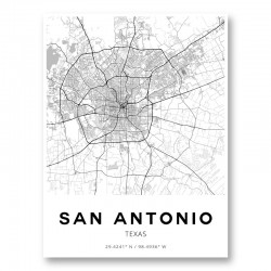 San Antonio Texas City Map Art Print