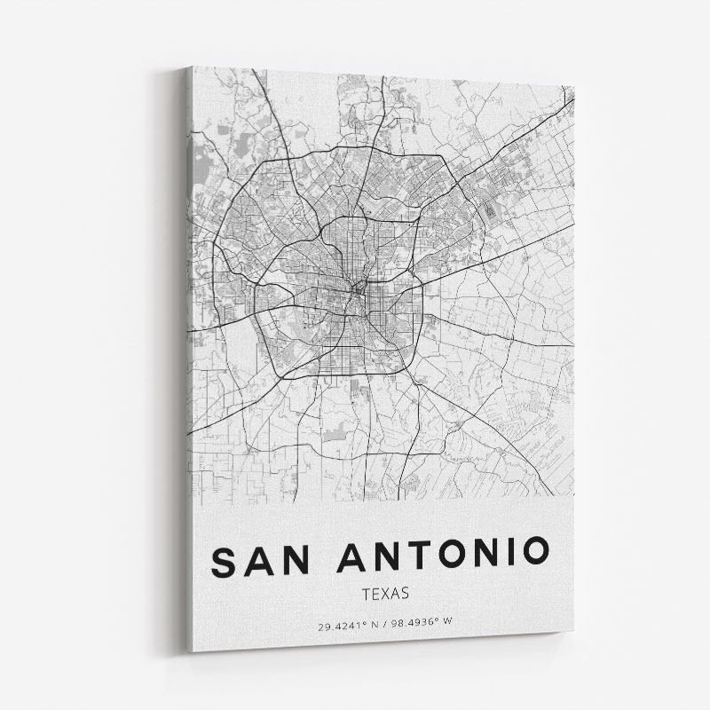 San Antonio Texas City Map Art Print