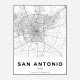 San Antonio Texas City Map Art Print