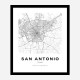 San Antonio Texas City Map Art Print