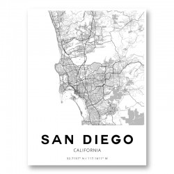 San Diego California City Map Art Print