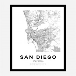 San Diego California City Map Art Print