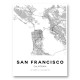 San Francisco California City Map Art Print